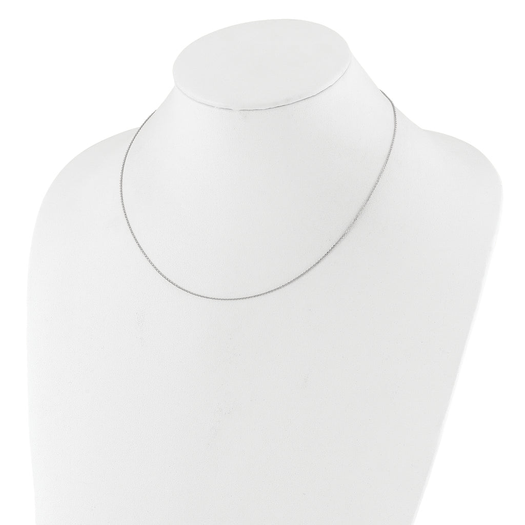 0.95mm 10K White Gold Round Cable Chain - Sophia Jewelers