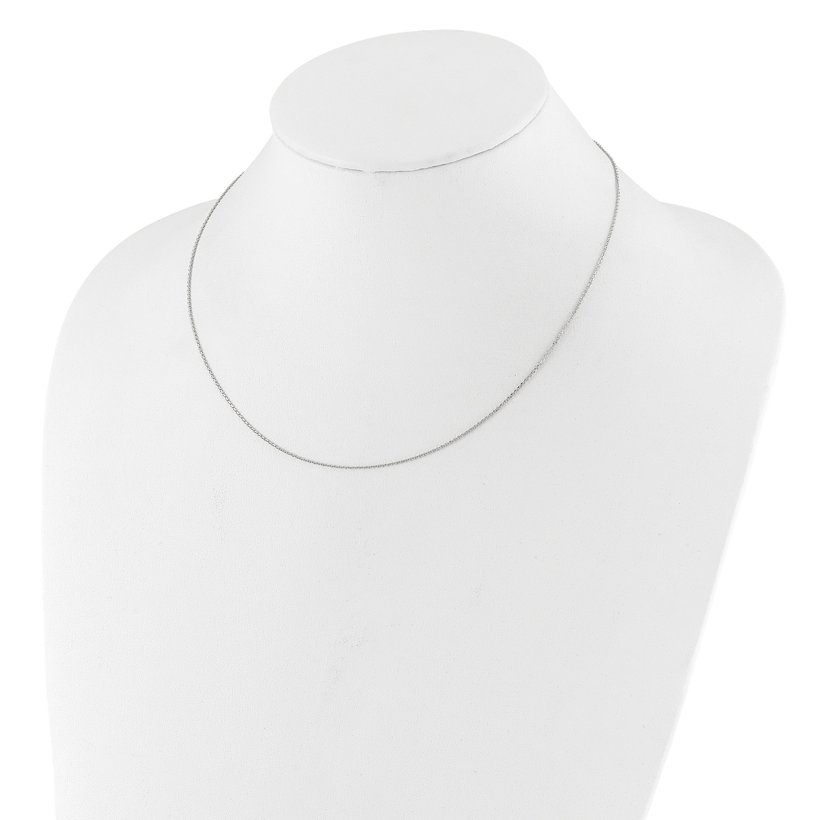 0.95mm 10K White Gold Round Cable Chain - Sophia Jewelers
