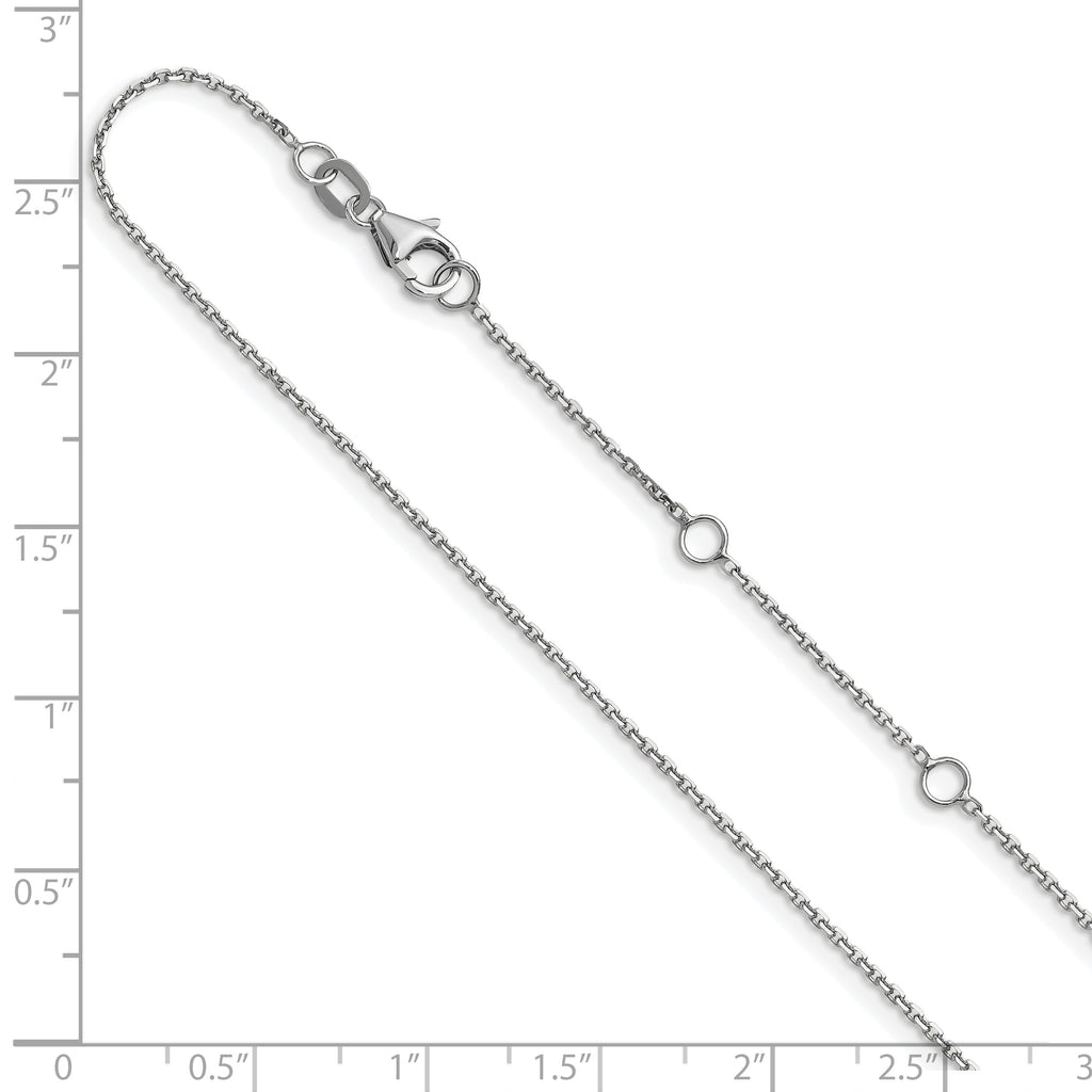 0.95mm 10K White Gold Round Cable Chain - Sophia Jewelers
