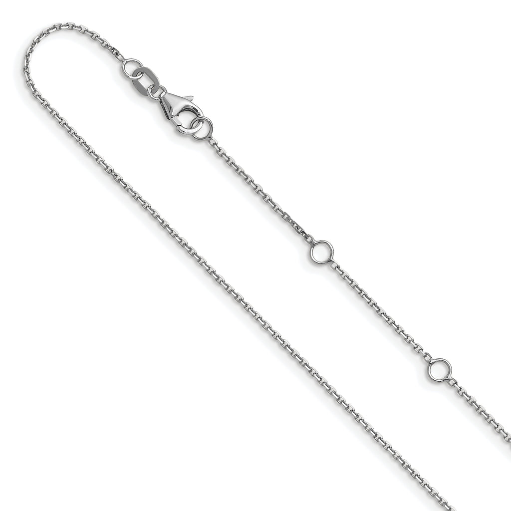 0.95mm 10K White Gold Round Cable Chain - Sophia Jewelers