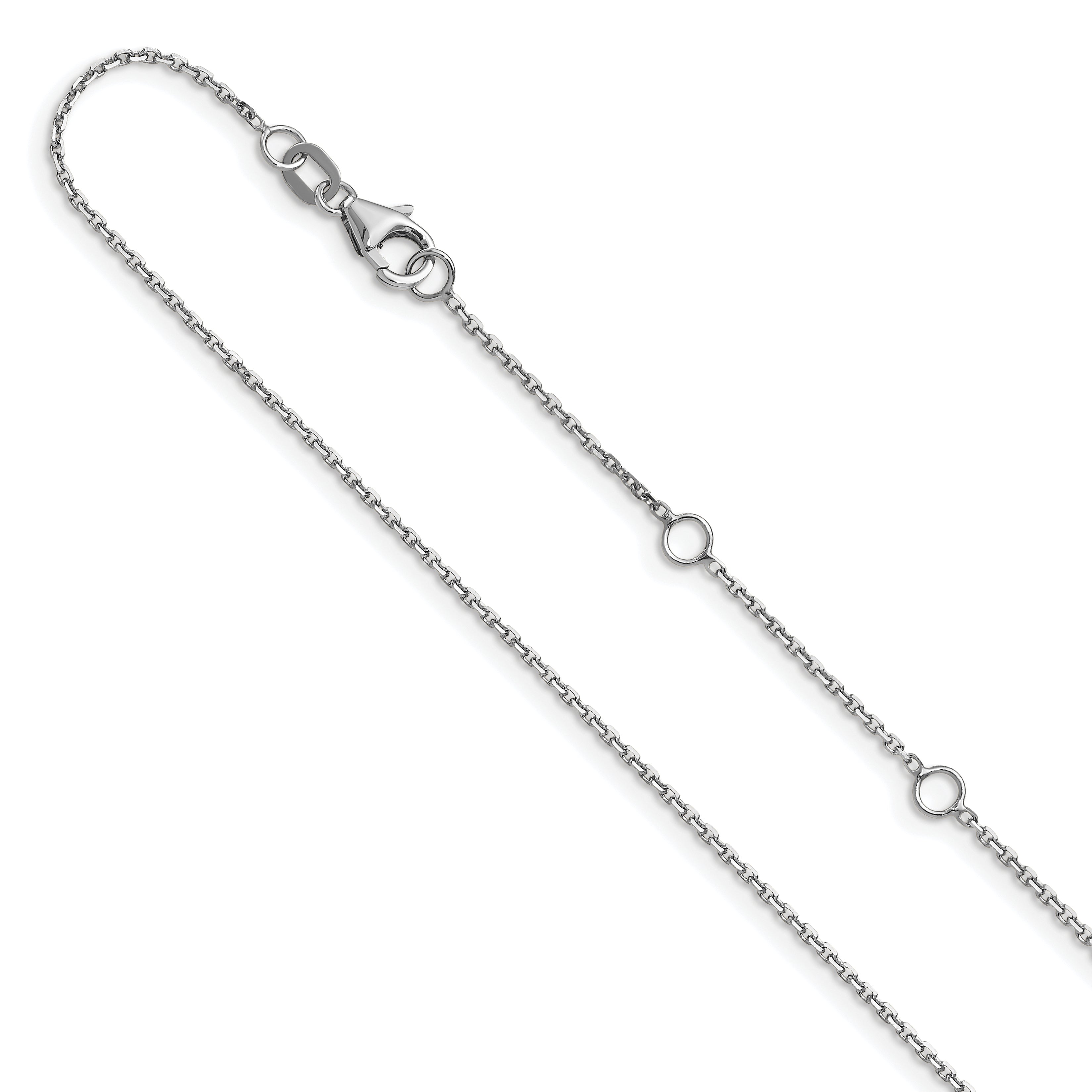 0.95mm 10K White Gold Round Cable Chain - Sophia Jewelers