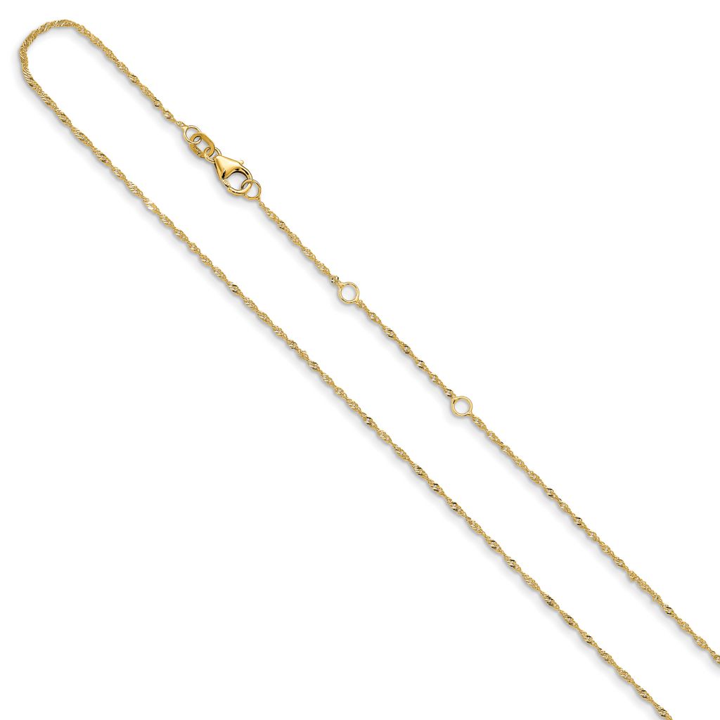 1.25mm 10K Yellow Gold Singapore Chain - Sophia Jewelers