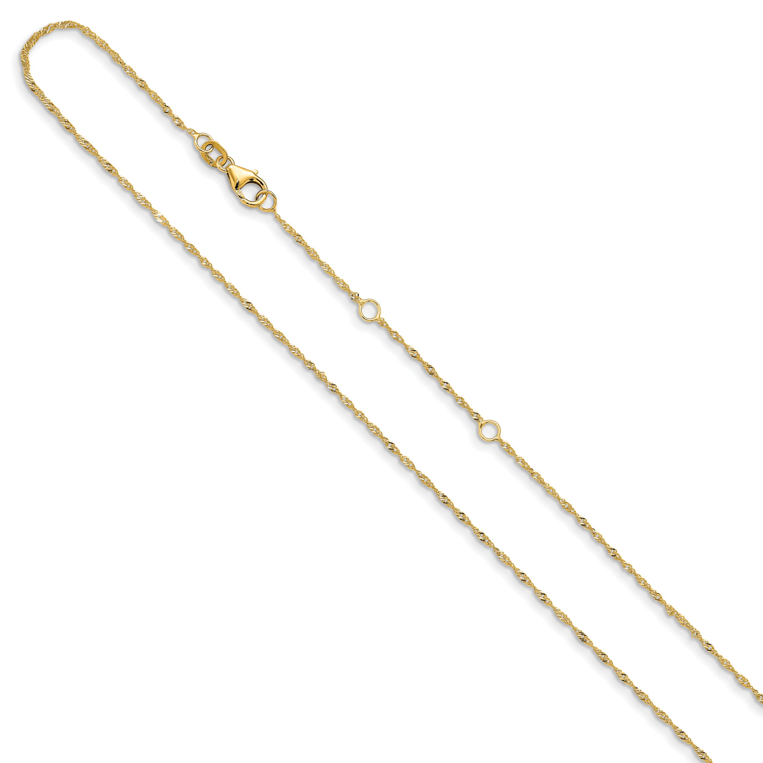 1.25mm 10K Yellow Gold Singapore Chain - Sophia Jewelers