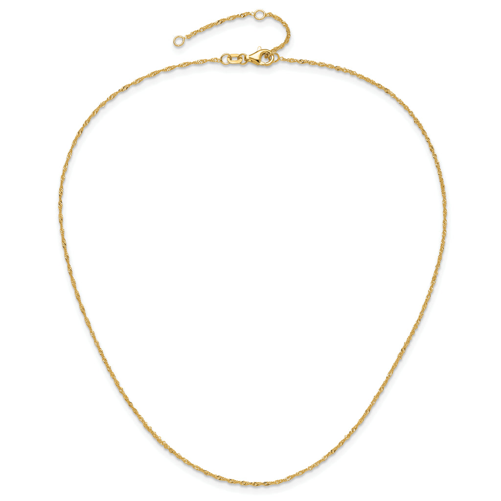 1.25mm 10K Yellow Gold Singapore Chain - Sophia Jewelers