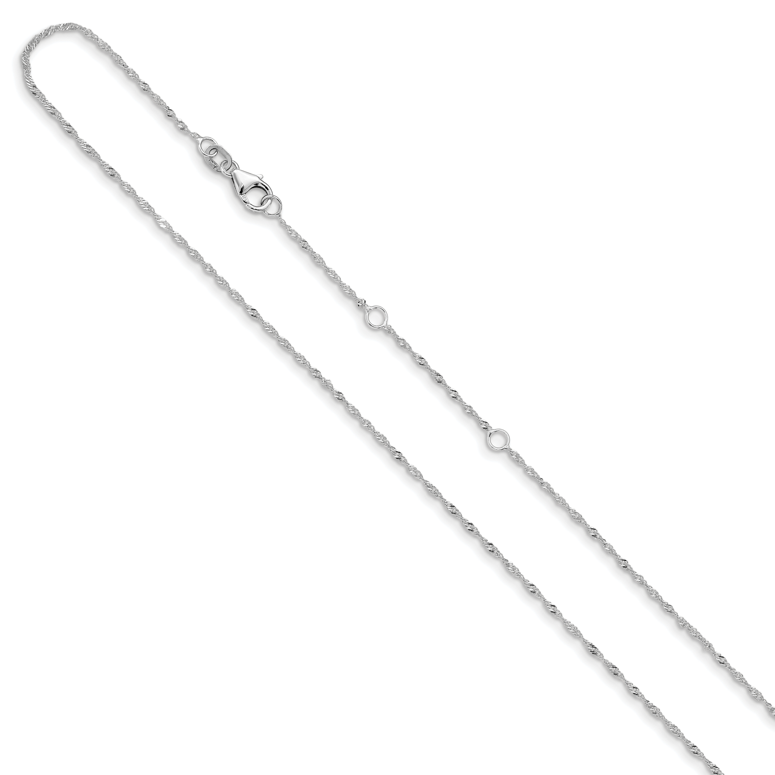 1.25mm 10K White Gold Singapore Chain Secondary image