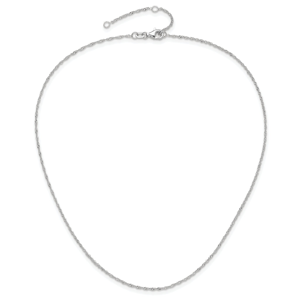 1.25mm 10K White Gold Singapore Chain - Sophia Jewelers