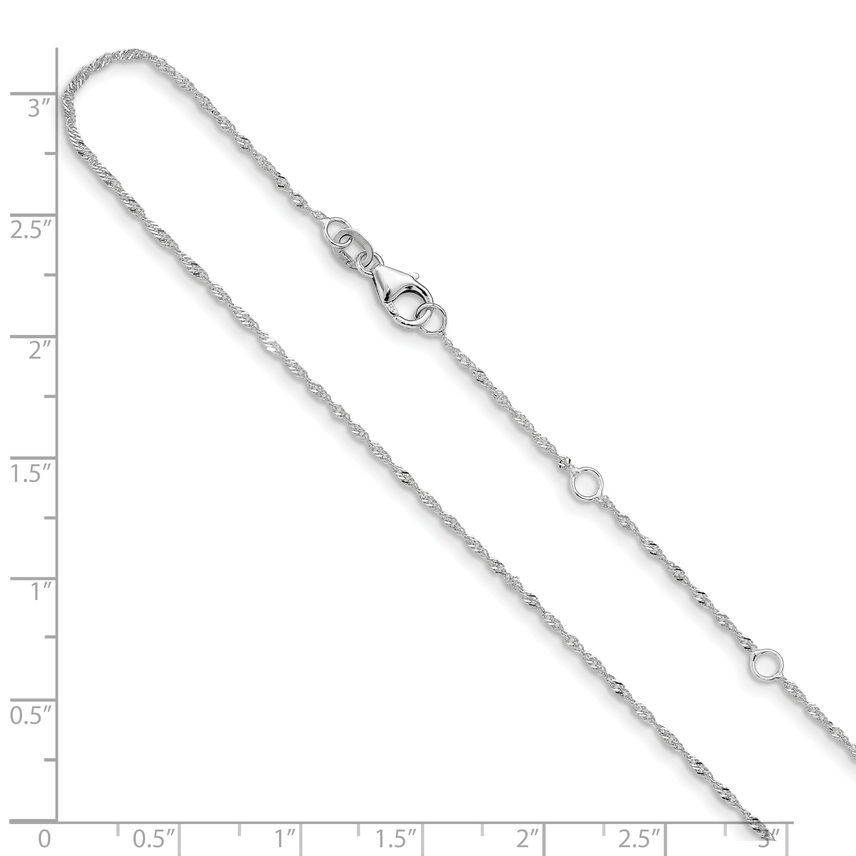 1.25mm 10K White Gold Singapore Chain - Sophia Jewelers