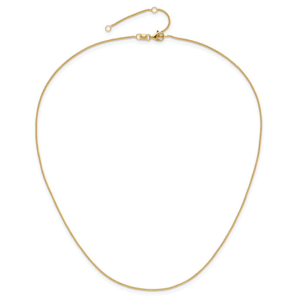 10k .8mm Baby Spiga 1in+1in Adjustable Chain