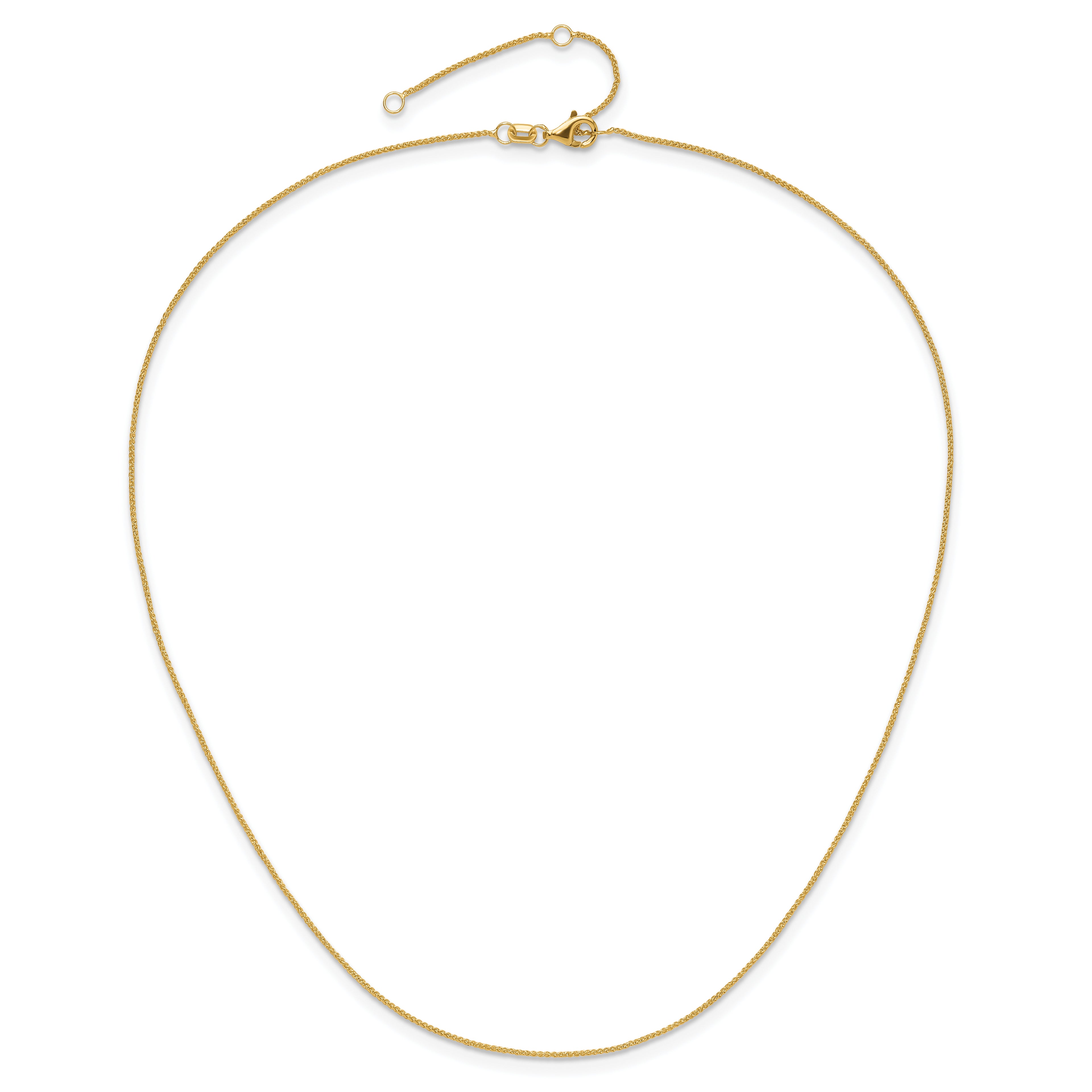 10k .8mm Baby Spiga 1in+1in Adjustable Chain