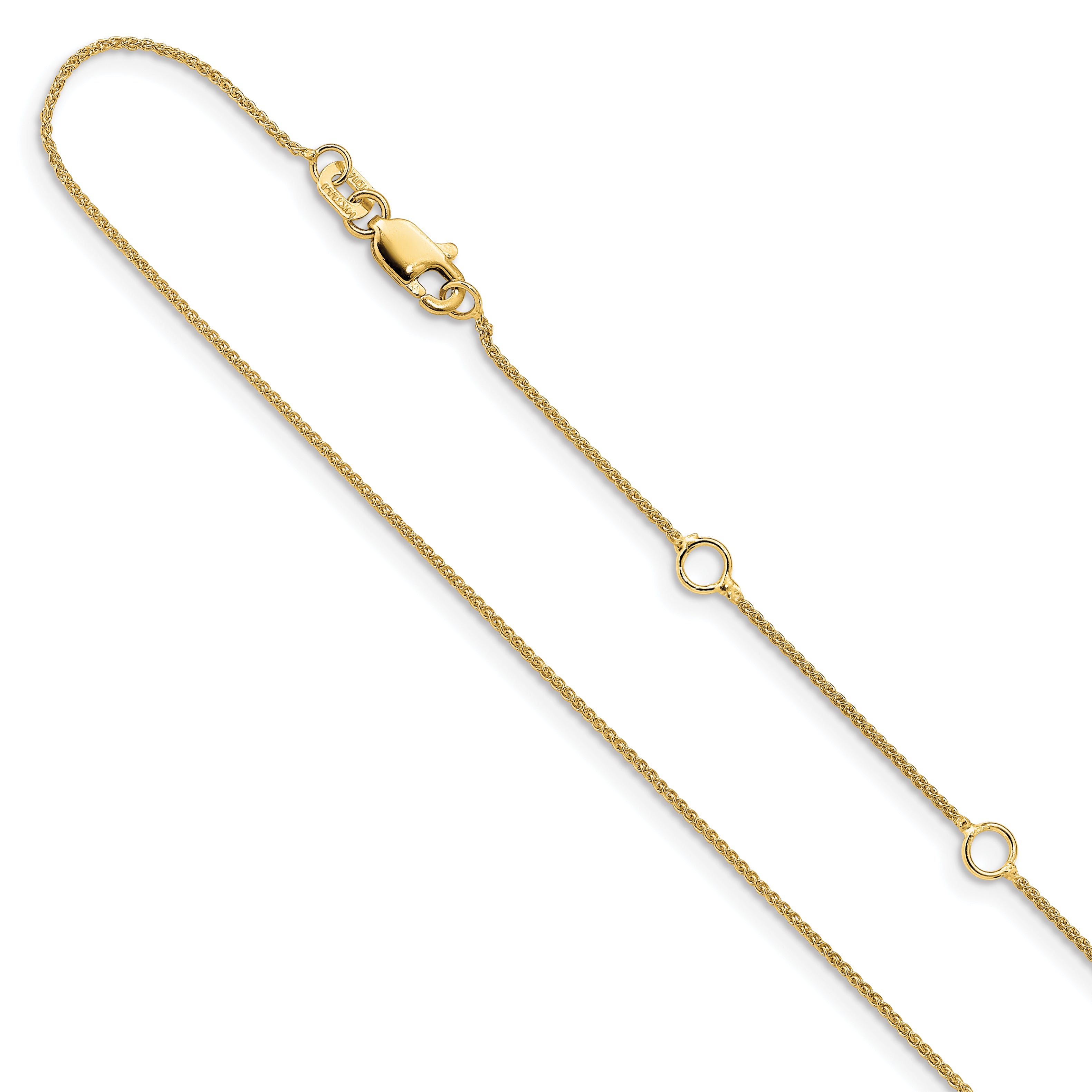 0.8mm 10K Yellow Gold Baby Spiga Chain - Sophia Jewelers