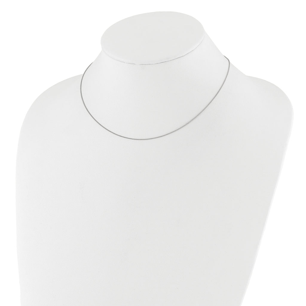 0.8mm 10K White Gold Baby Spiga Chain - Sophia Jewelers