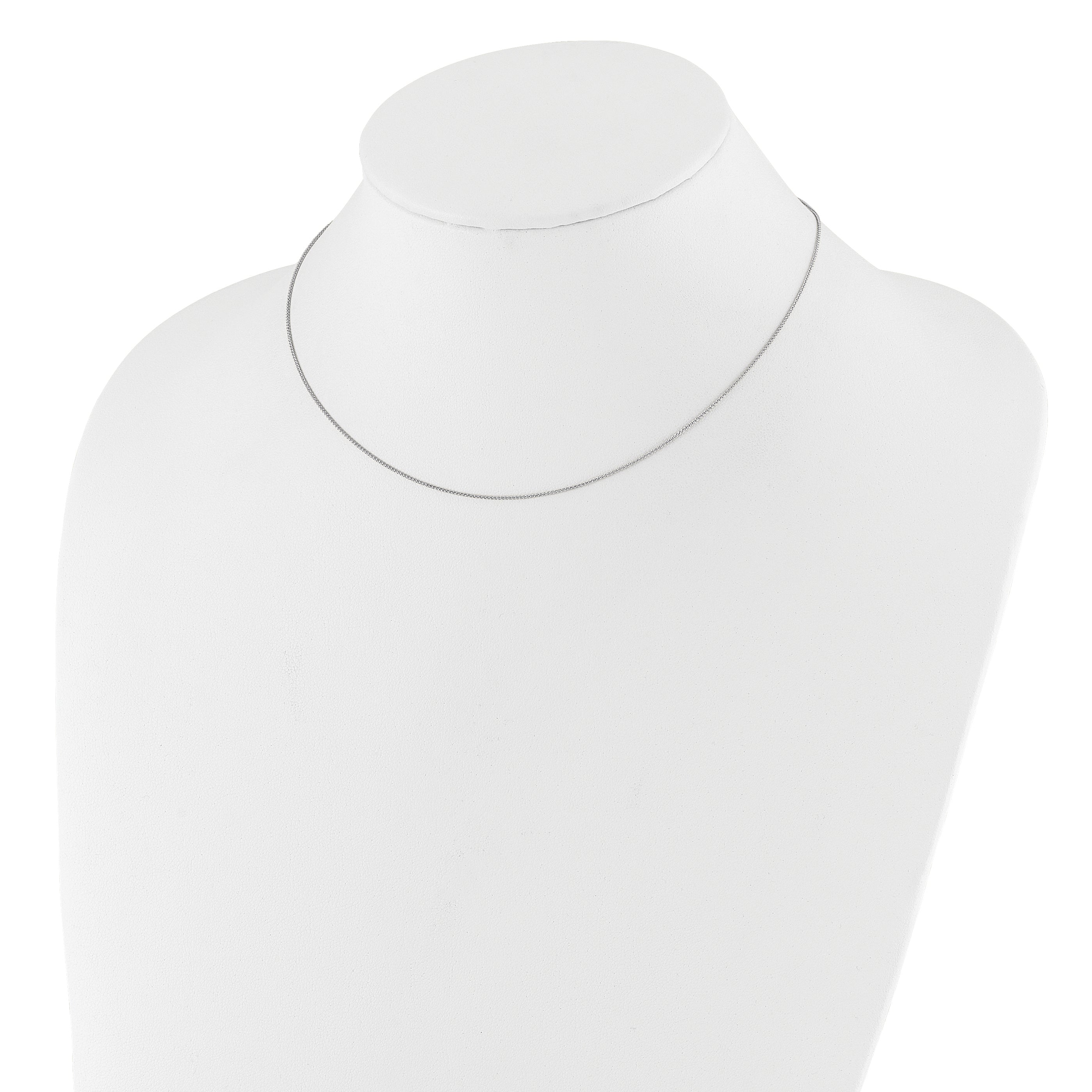 0.8mm 10K White Gold Baby Spiga Chain - Sophia Jewelers