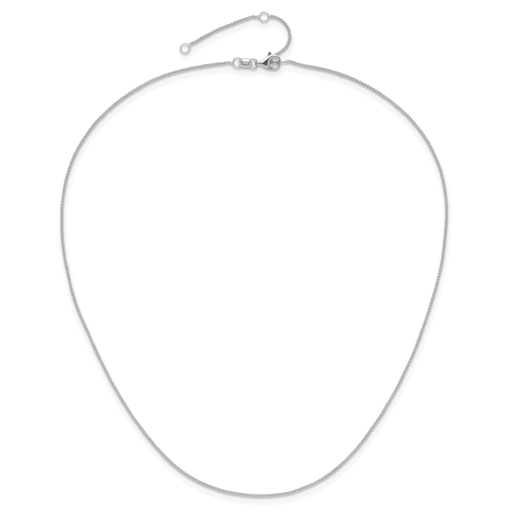 0.8mm 10K White Gold Baby Spiga Chain - Sophia Jewelers