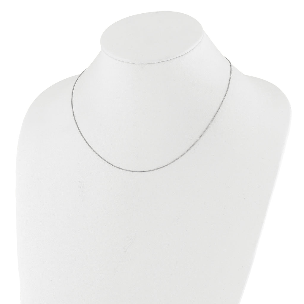 0.8mm 10K White Gold Baby Spiga Chain - Sophia Jewelers