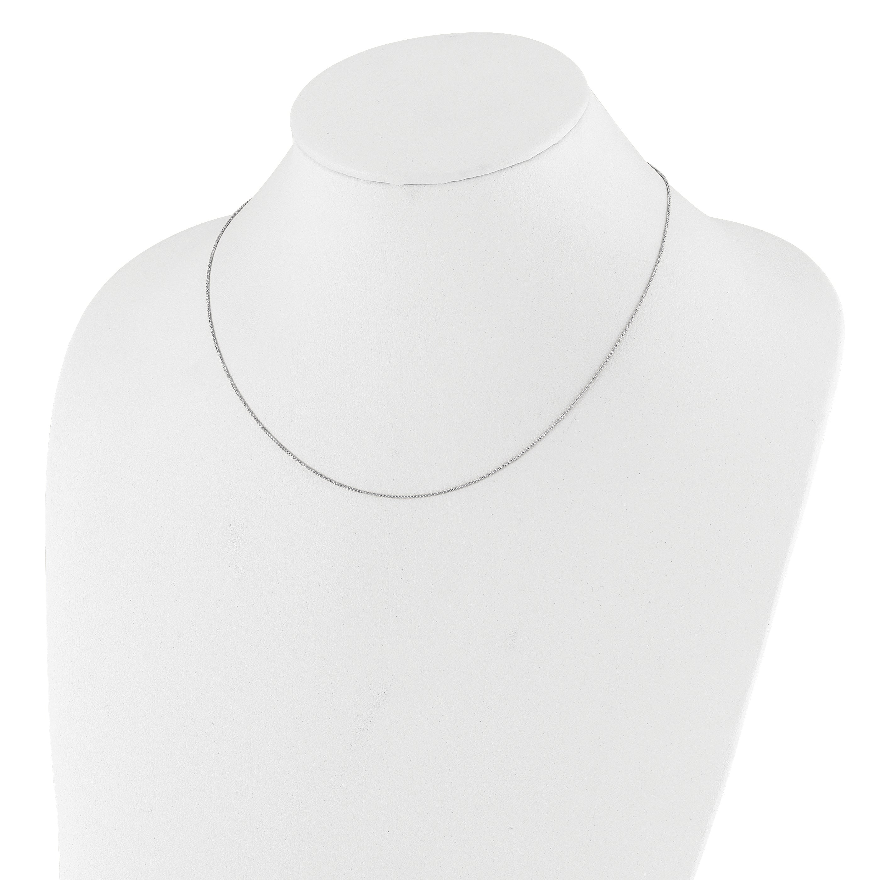 0.8mm 10K White Gold Baby Spiga Chain - Sophia Jewelers