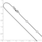 0.8mm 10K White Gold Baby Spiga Chain - Sophia Jewelers