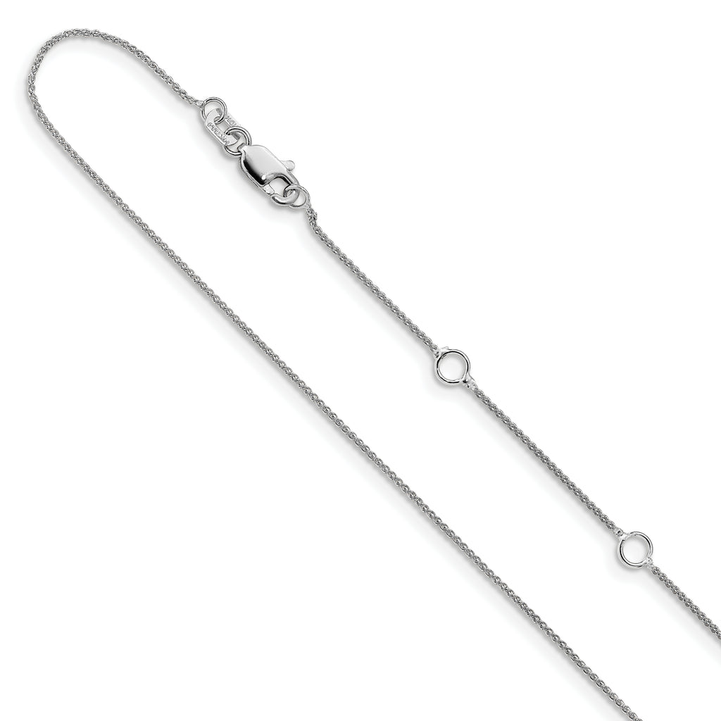 0.8mm 10K White Gold Baby Spiga Chain - Sophia Jewelers