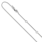 0.8mm 10K White Gold Baby Spiga Chain - Sophia Jewelers