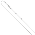 0.7mm 10K White Gold Box Chain - Sophia Jewelers