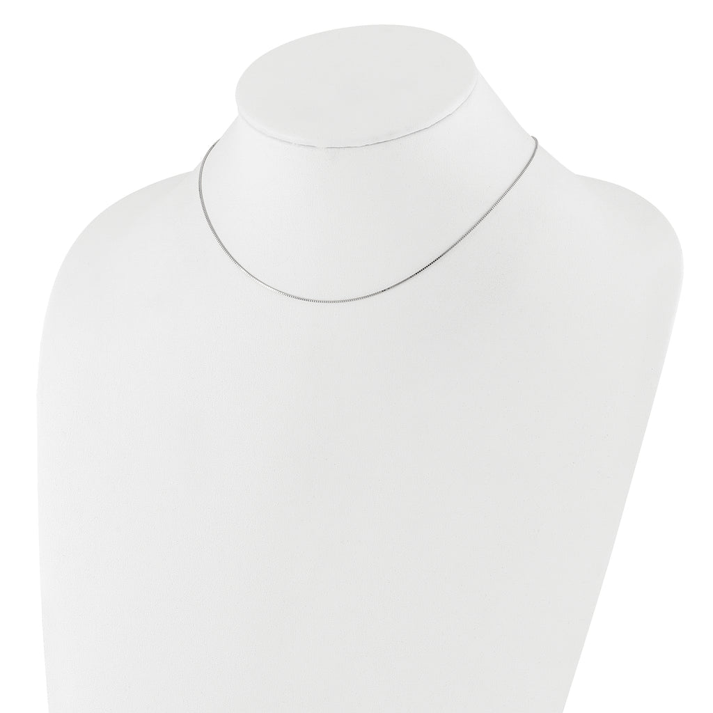 0.7mm 10K White Gold Box Chain - Sophia Jewelers