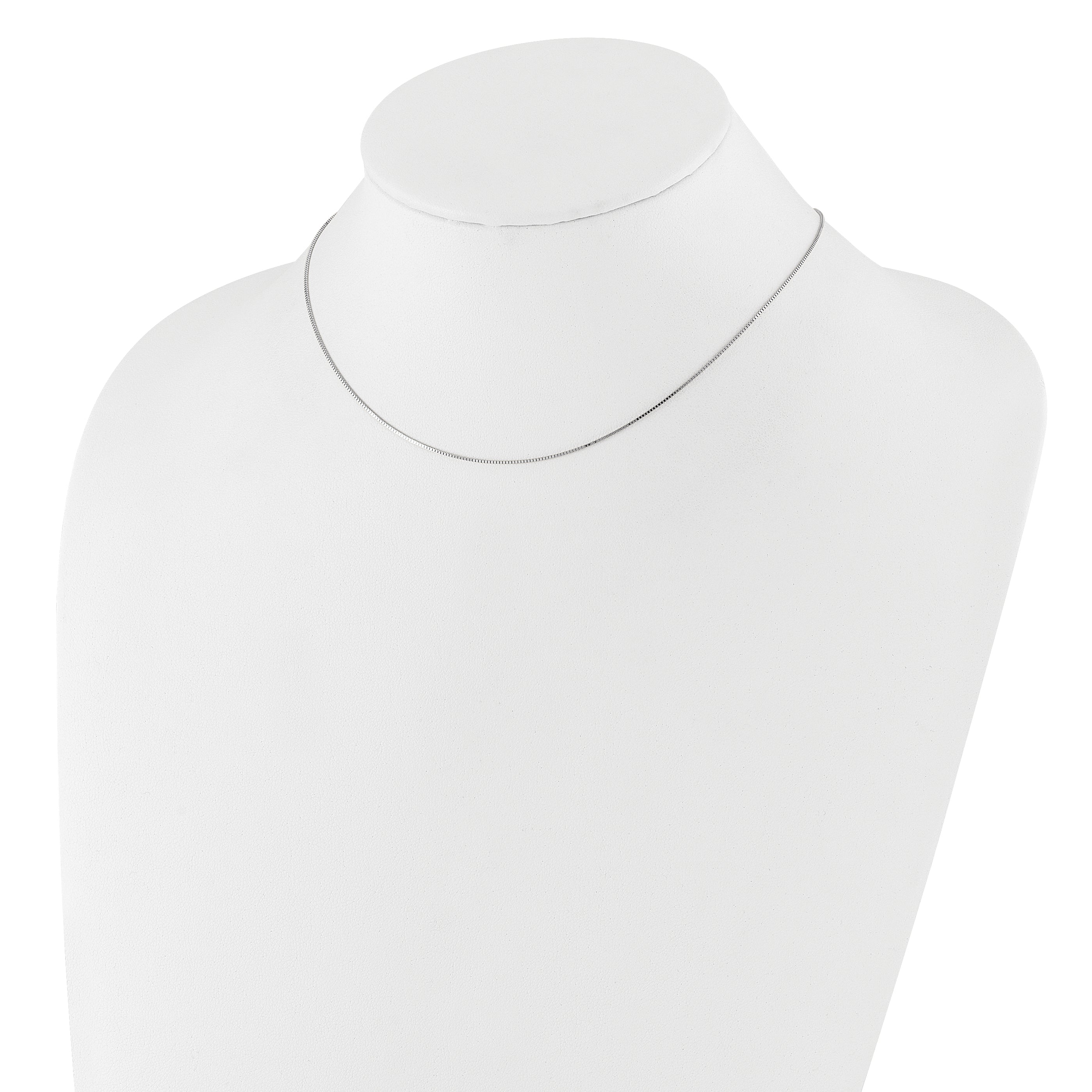 0.7mm 10K White Gold Box Chain - Sophia Jewelers
