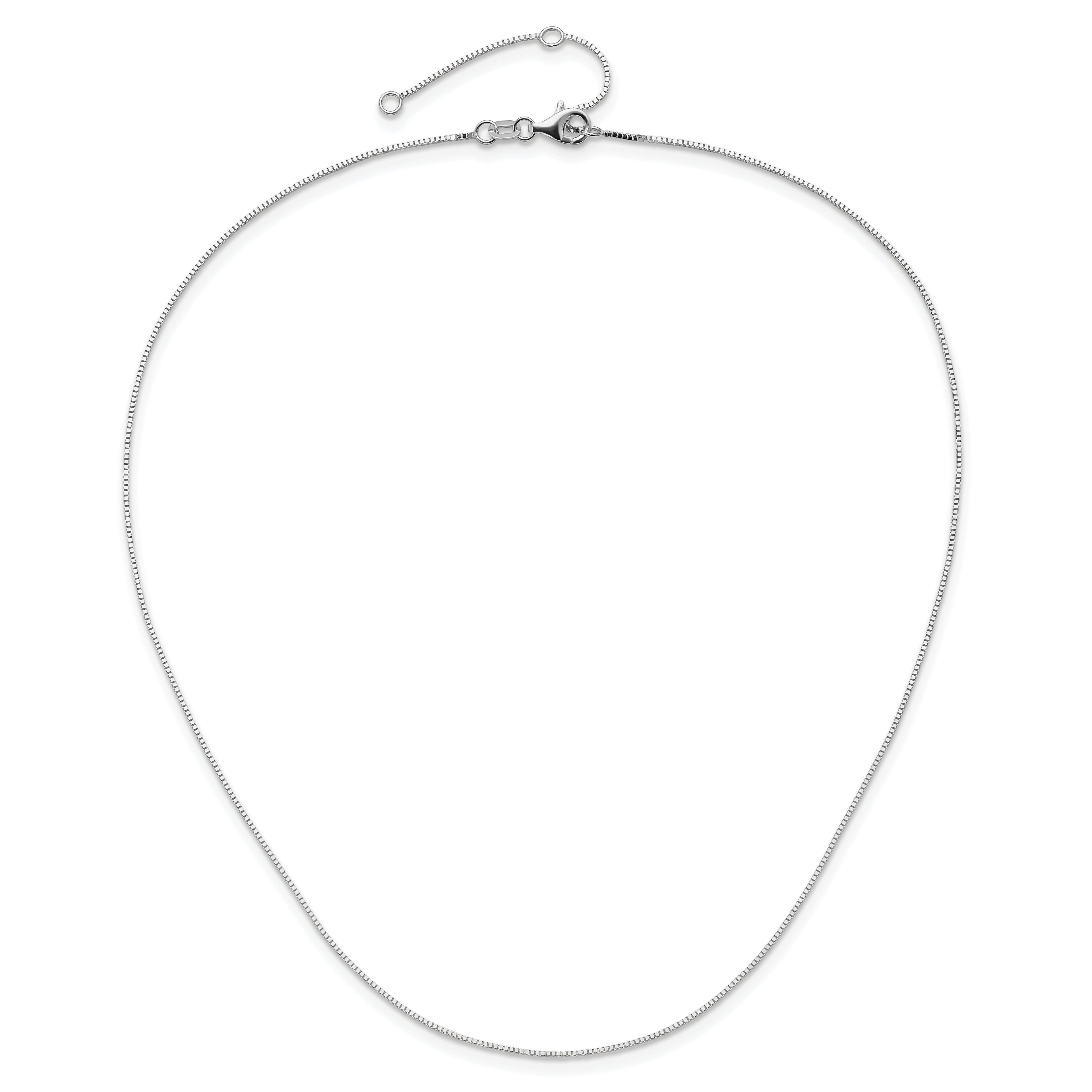 0.7mm 10K White Gold Box Chain - Sophia Jewelers