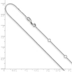 0.7mm 10K White Gold Box Chain - Sophia Jewelers