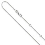 0.7mm 10K White Gold Box Chain - Sophia Jewelers