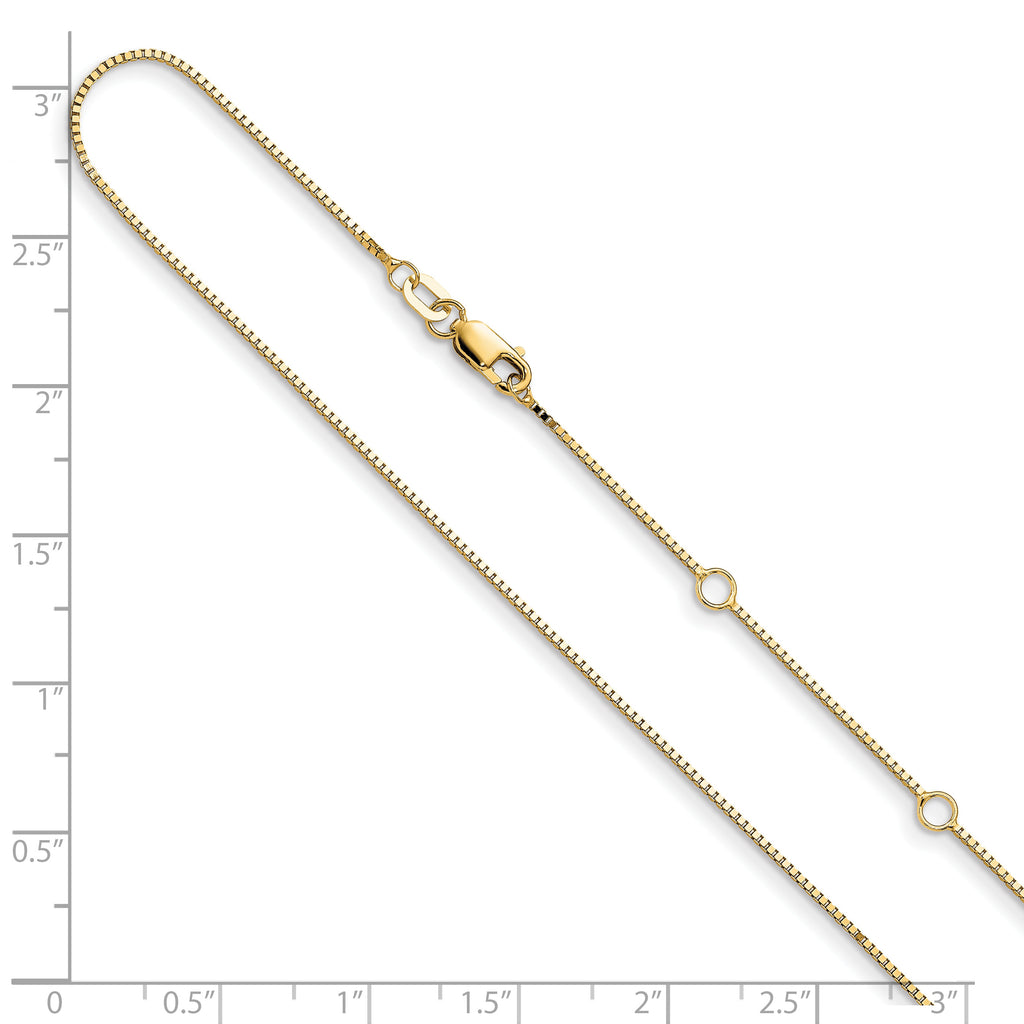 0.85mm 10K Yellow Gold Box Chain - Sophia Jewelers
