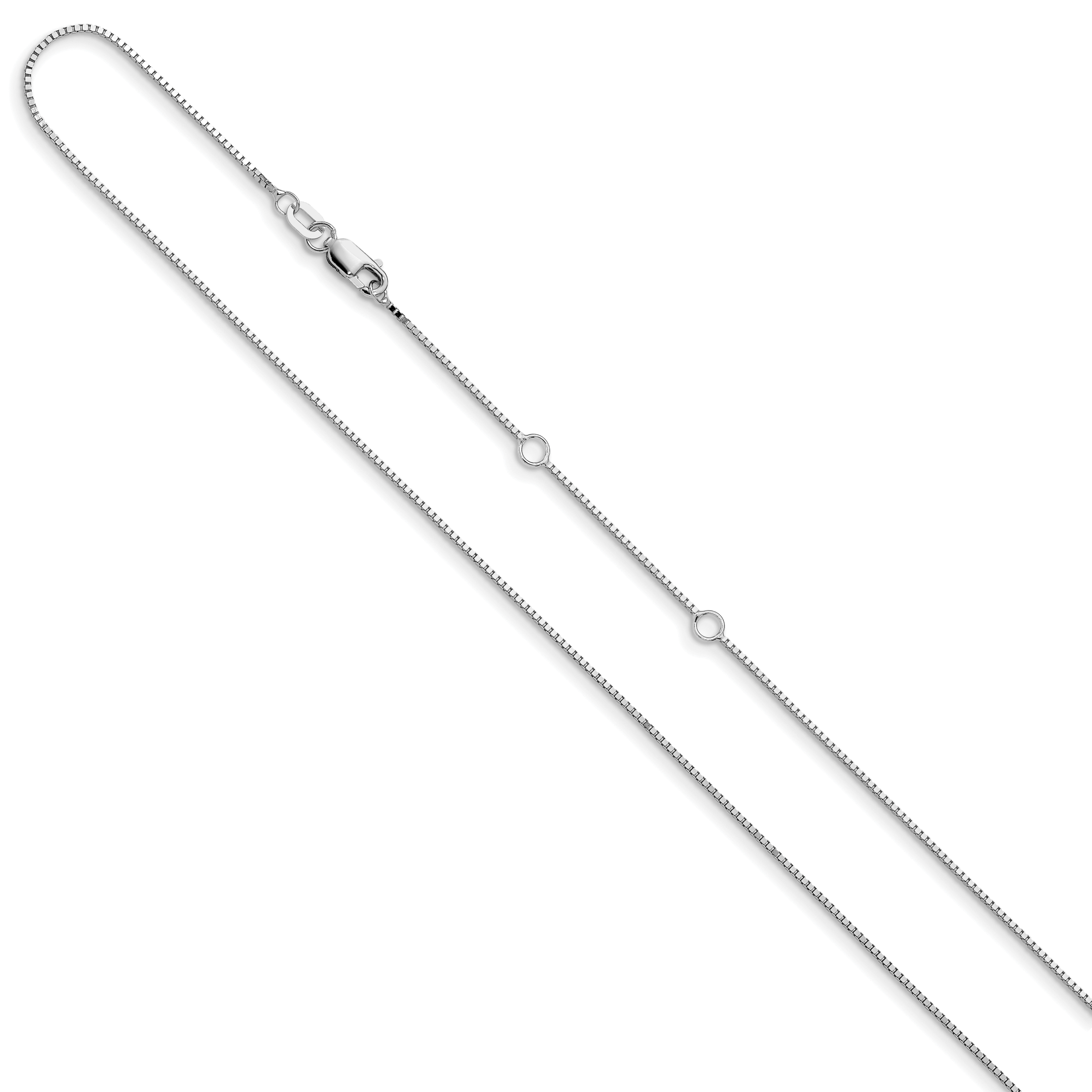 0.85mm 10K White Gold Box Chain Secondary image