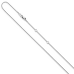0.85mm 10K White Gold Box Chain - Sophia Jewelers