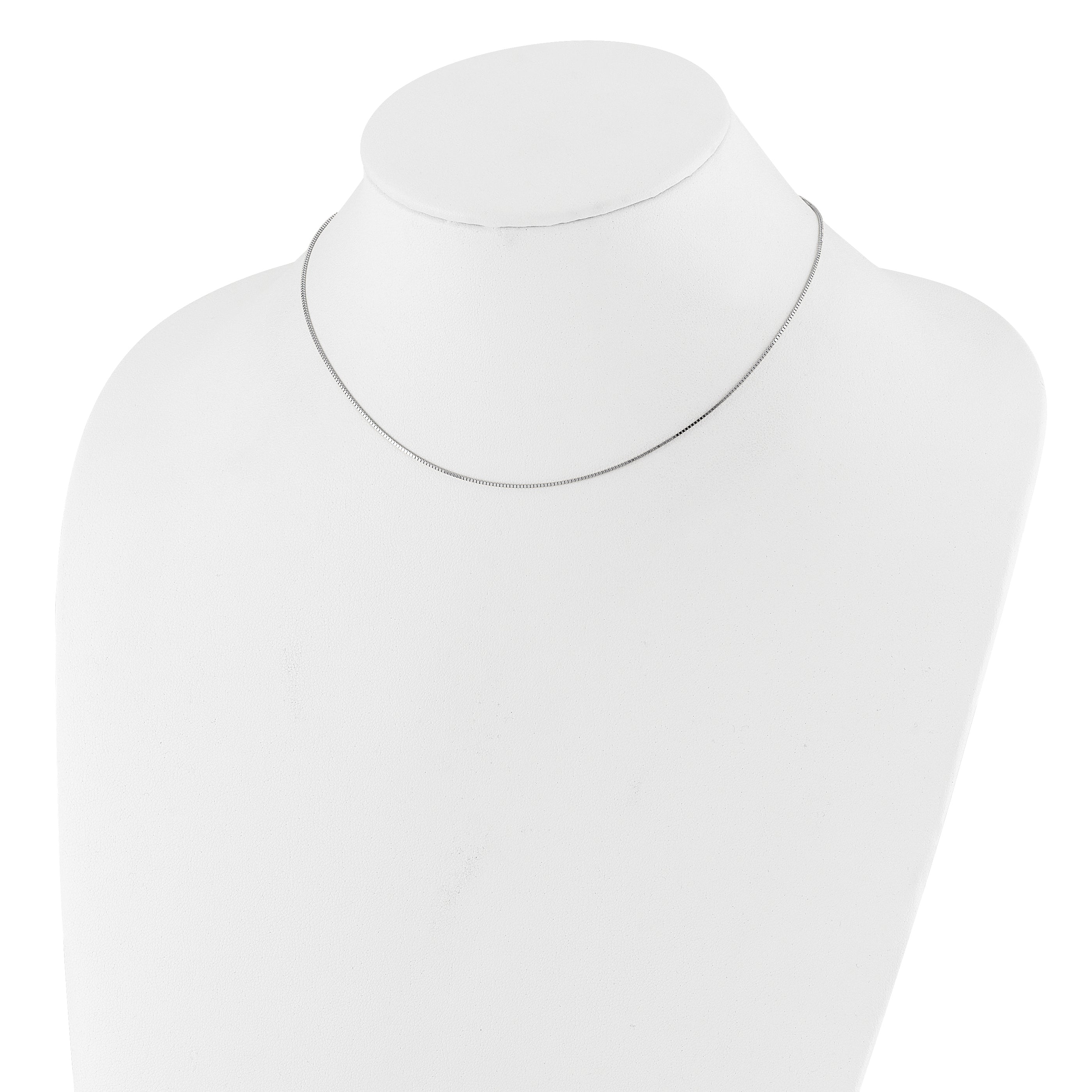 0.85mm 10K White Gold Box Chain - Sophia Jewelers