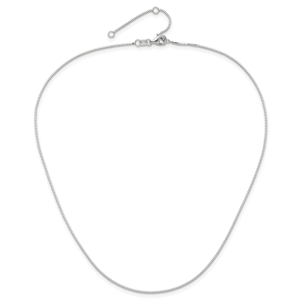0.85mm 10K White Gold Box Chain - Sophia Jewelers