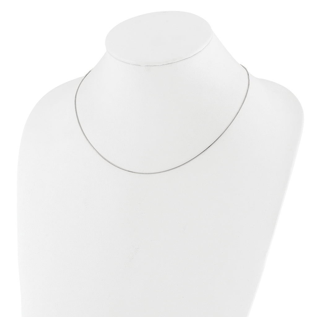 0.85mm 10K White Gold Box Chain - Sophia Jewelers