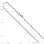 10k White Gold .85mm Box 1in+1in Adjustable Chain