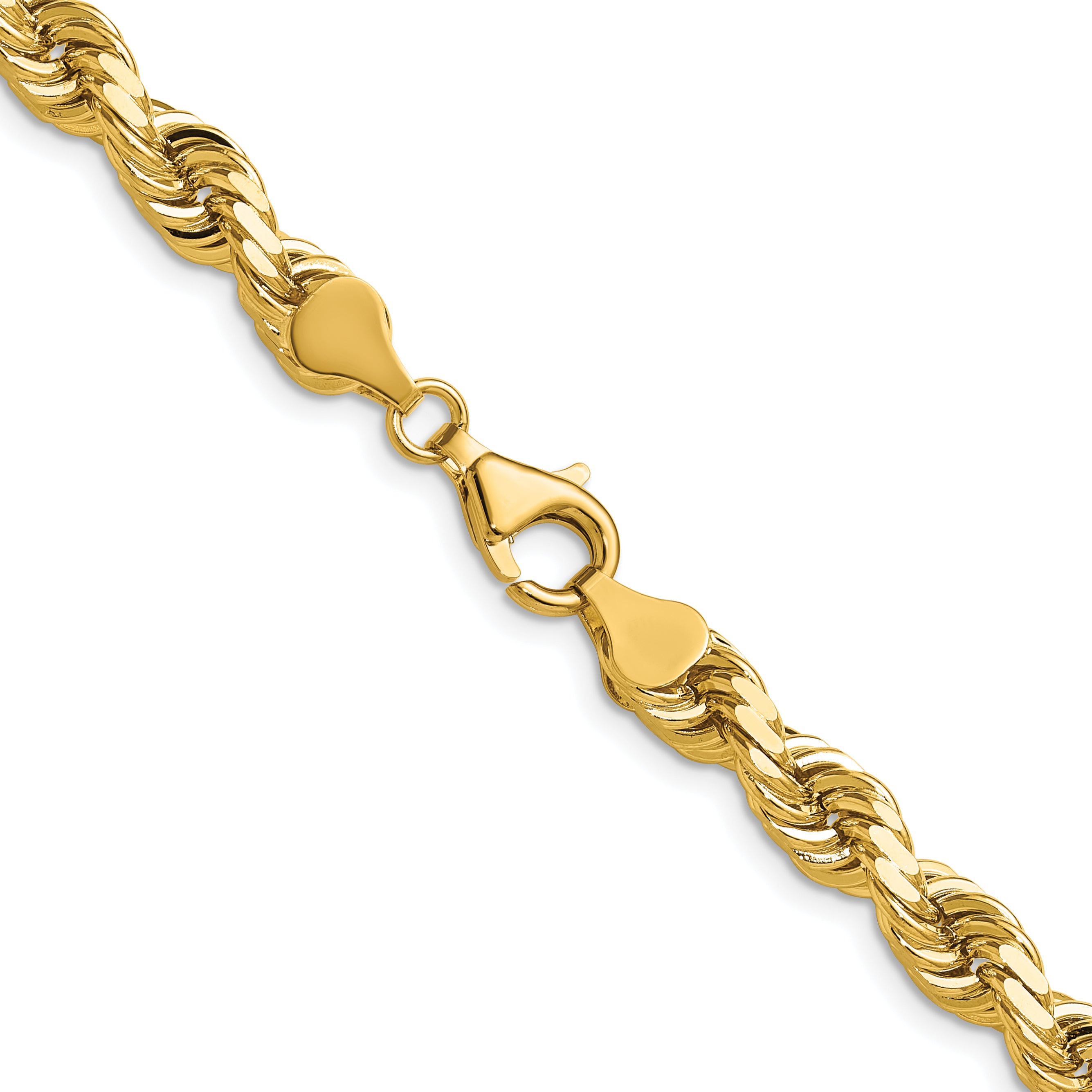 6.5mm 10K Yellow Gold Diamond-Cut Rope Chain - Sophia Jewelers Main image