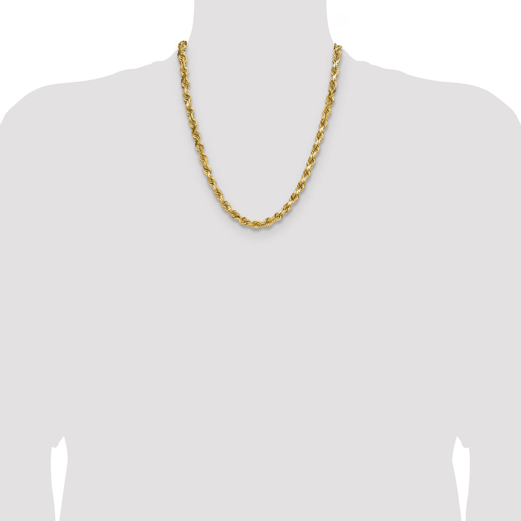 10K 6.5mm Diamond-Cut Rope Chain