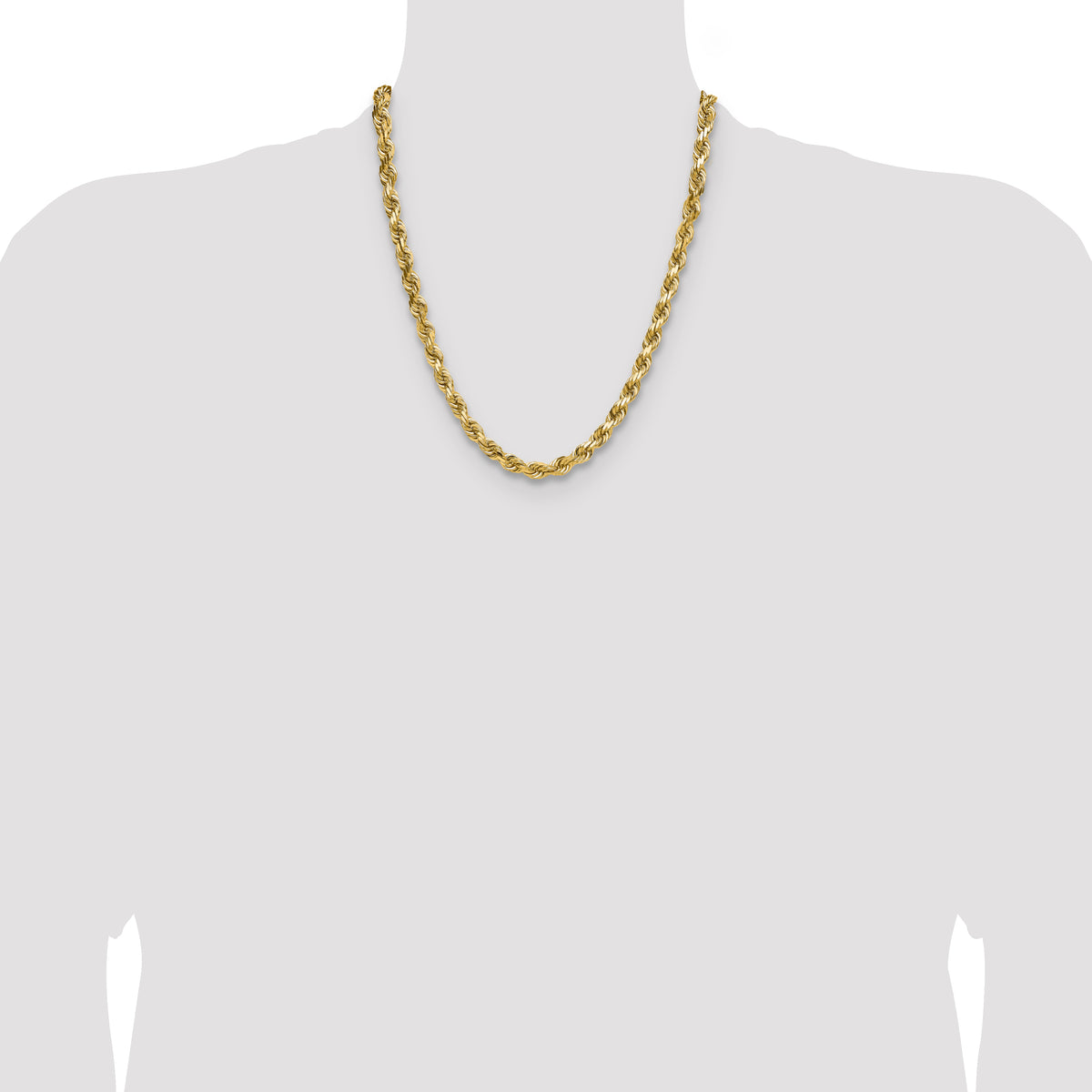 10K 6.5mm Diamond-Cut Rope Chain