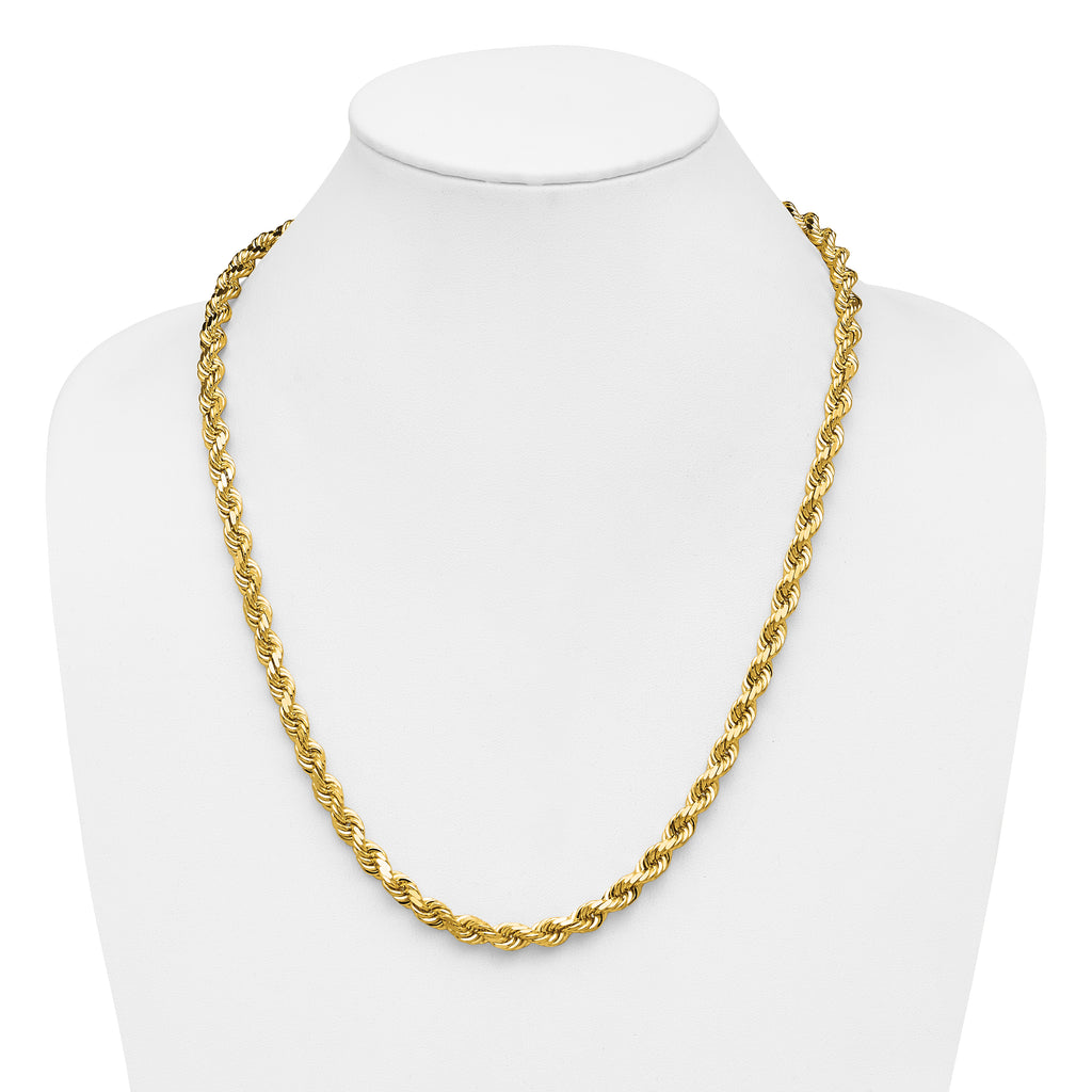 10K 6.5mm Diamond-Cut Rope Chain