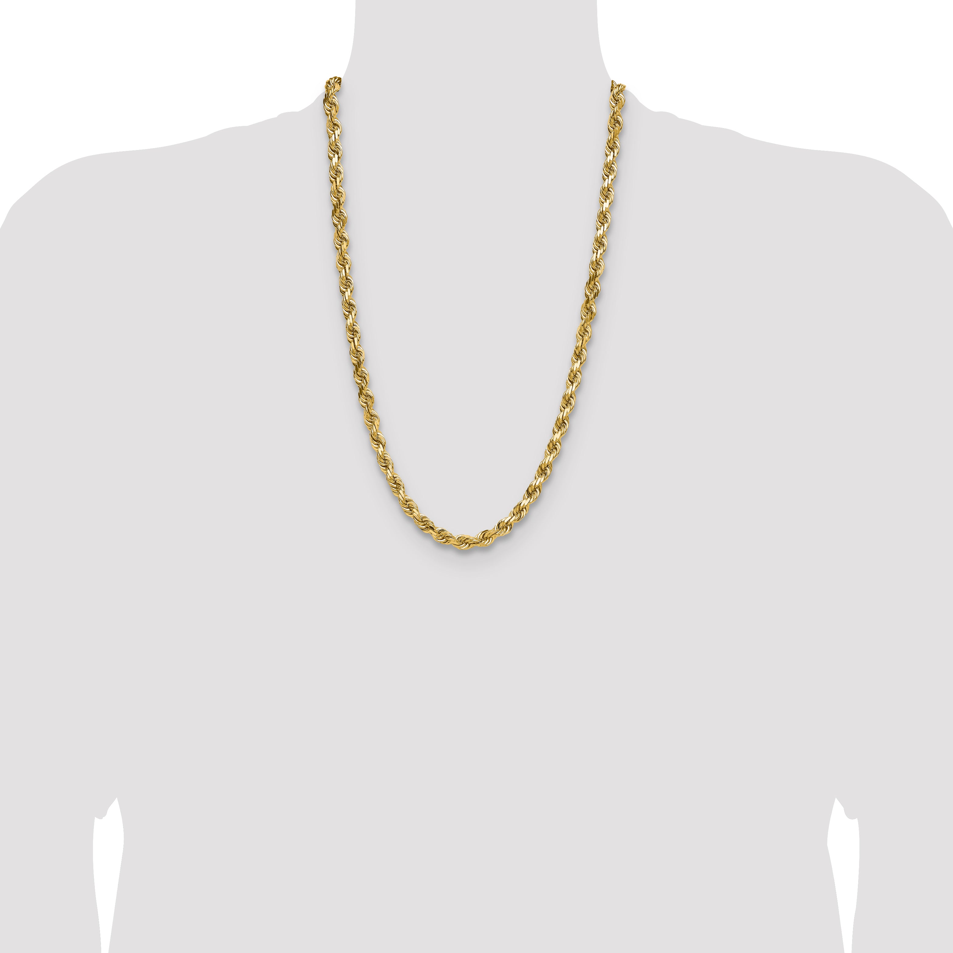 10K 6.5mm Diamond-Cut Rope Chain