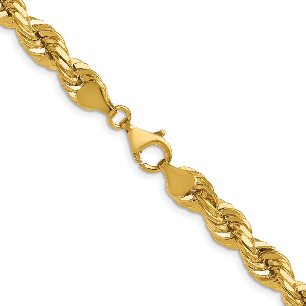 10K 7mm Diamond-Cut Rope Chain