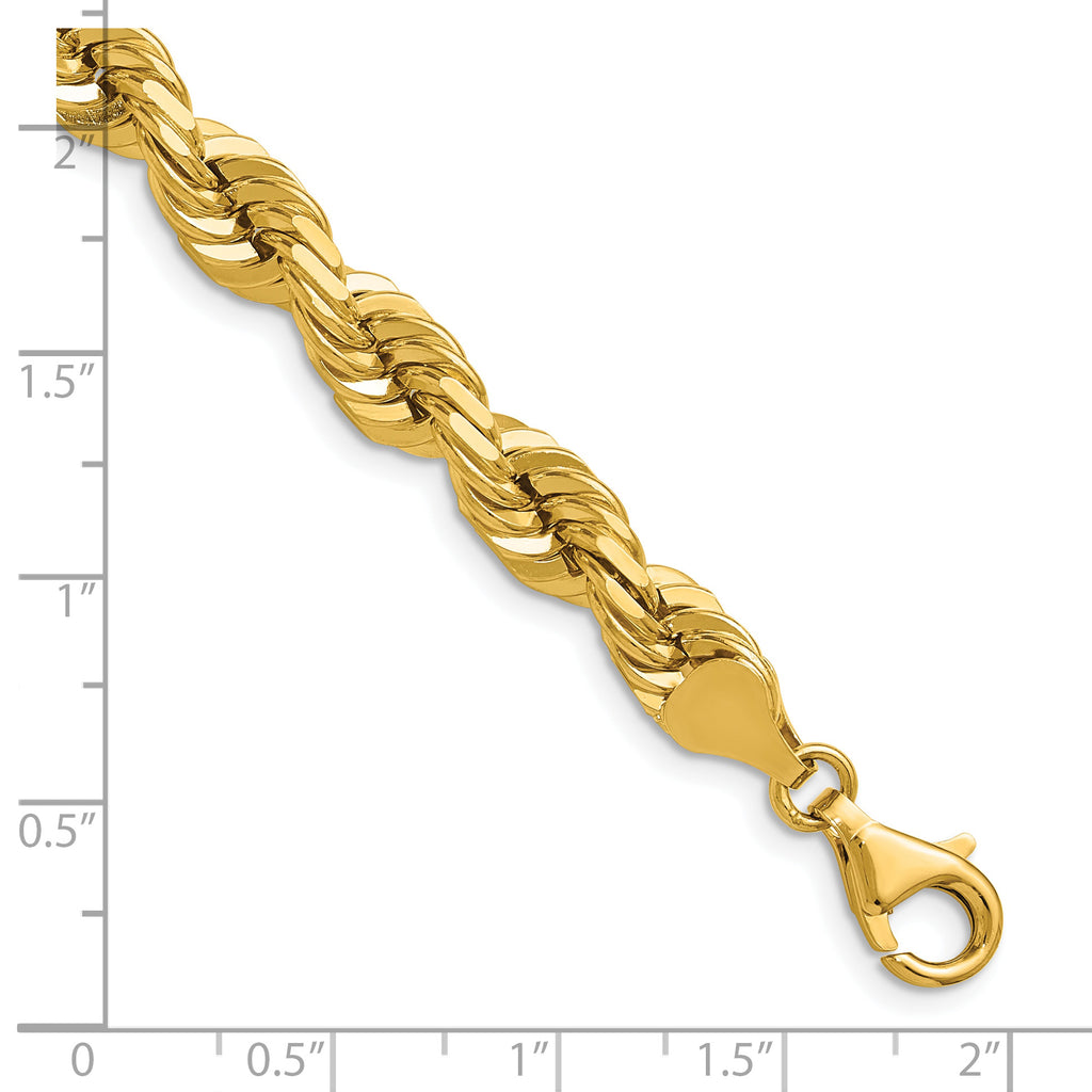 7.0mm 10K Yellow Gold Diamond-Cut Rope Chain - Sophia Jewelers
