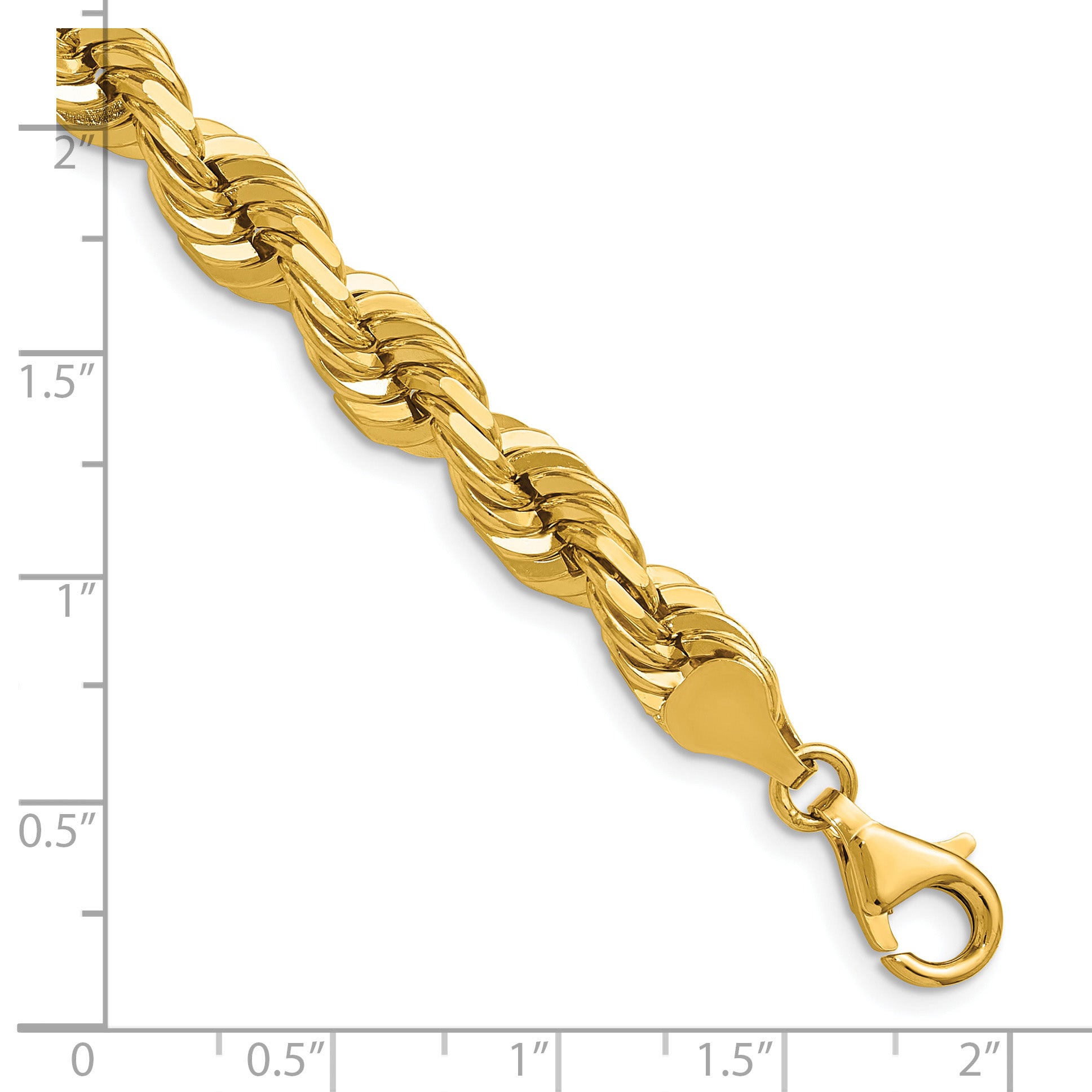 7.0mm 10K Yellow Gold Diamond-Cut Rope Chain - Sophia Jewelers