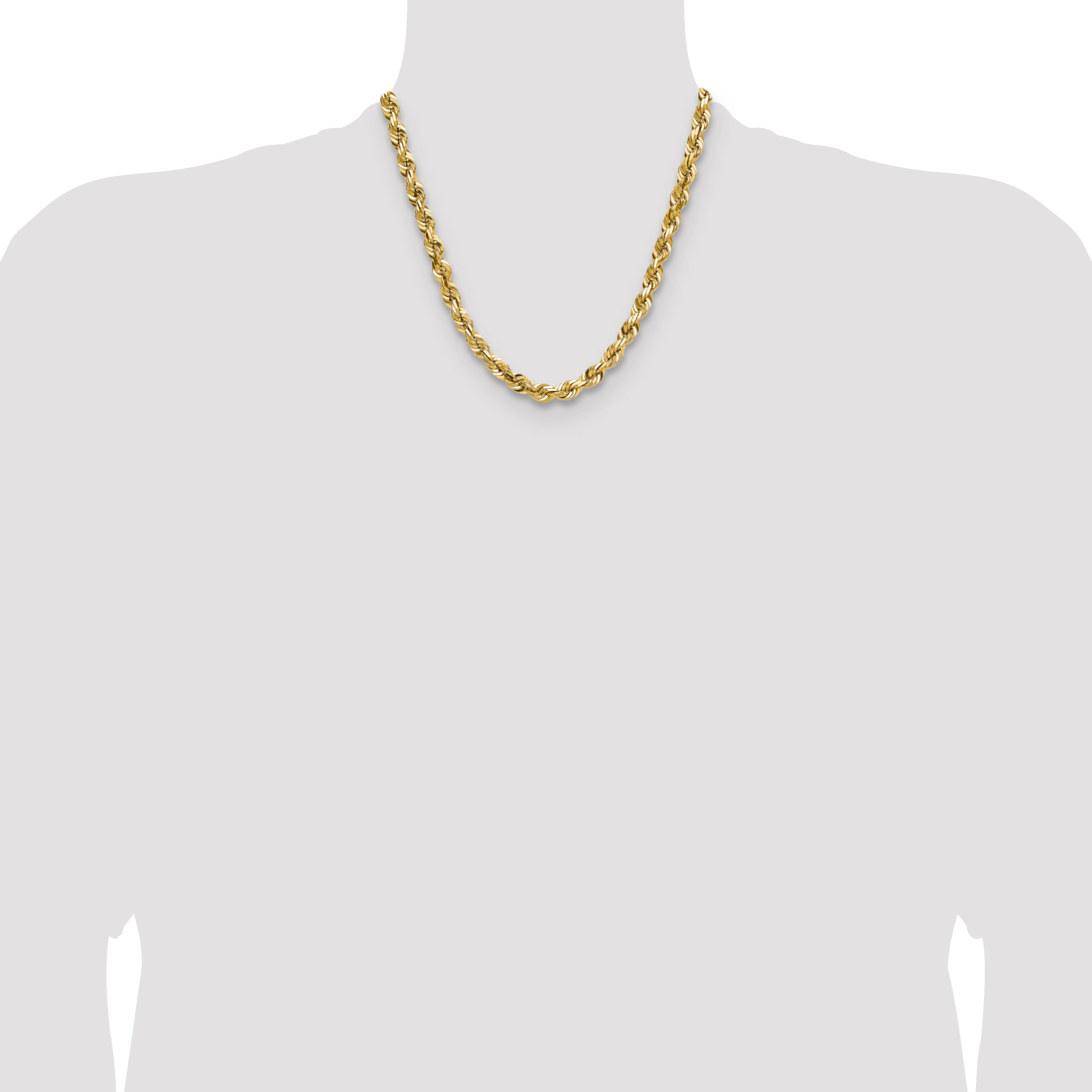7.0mm 10K Yellow Gold Diamond-Cut Rope Chain - Sophia Jewelers