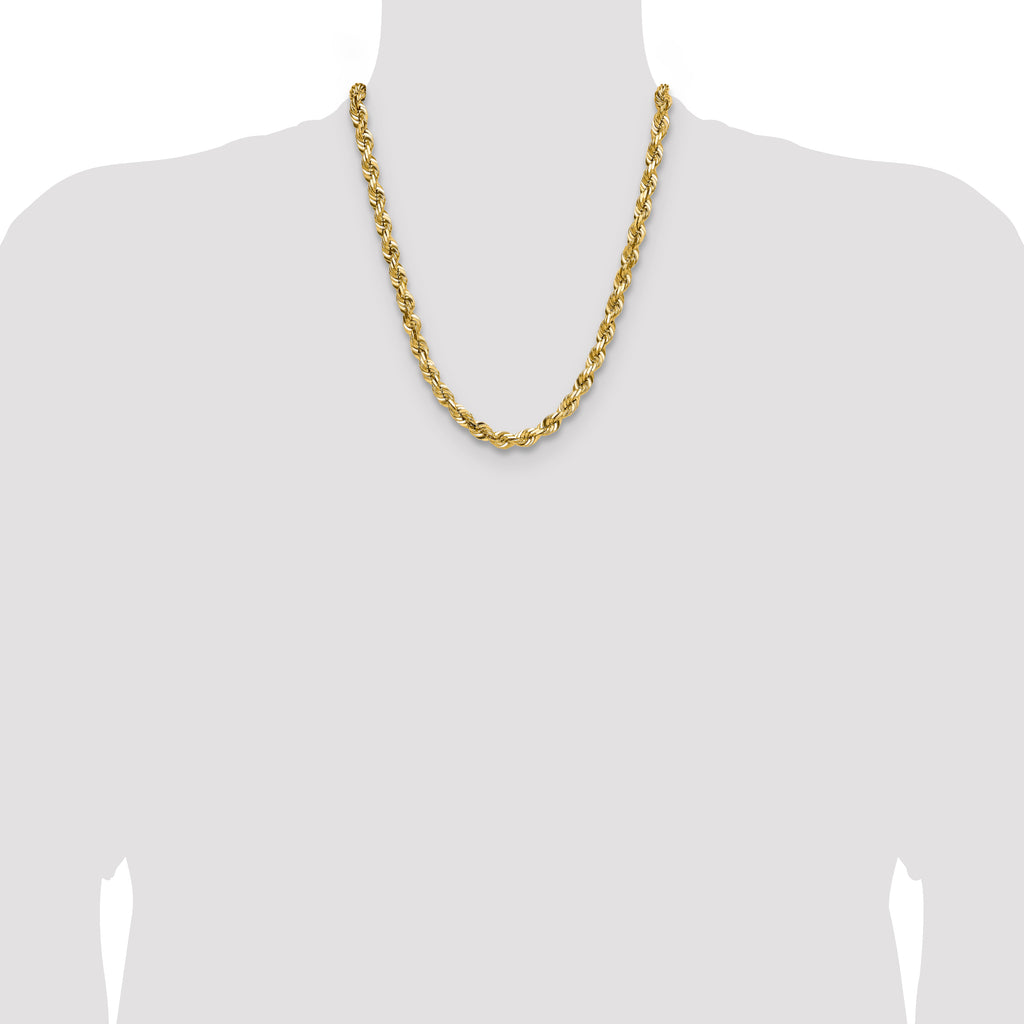 10K 7mm Diamond-Cut Rope Chain