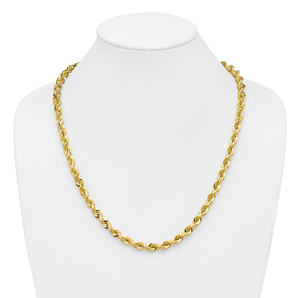 10K 7mm Diamond-Cut Rope Chain