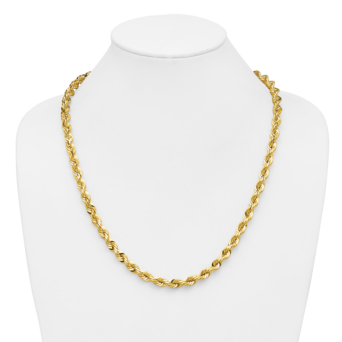 10K 7mm Diamond-Cut Rope Chain
