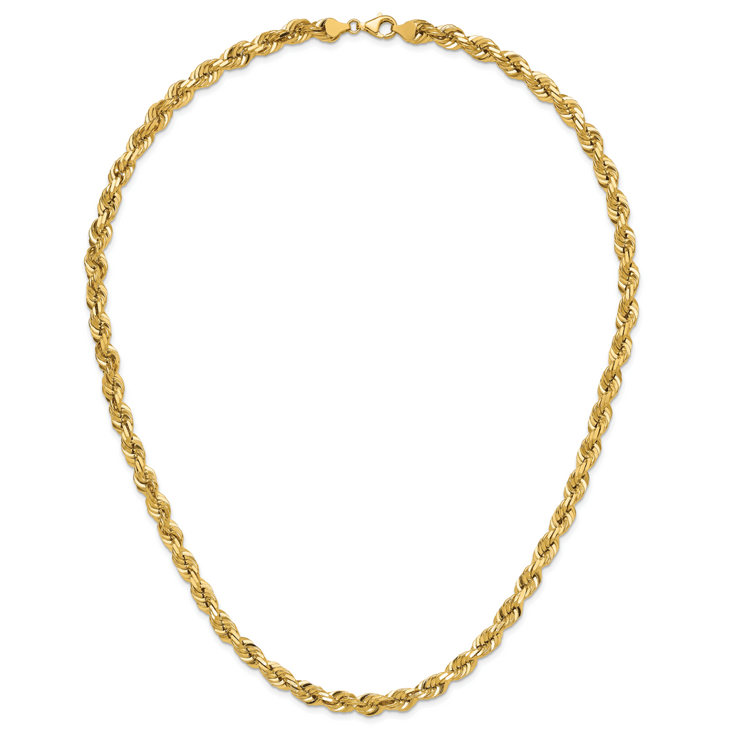 10K 7mm Diamond-Cut Rope Chain