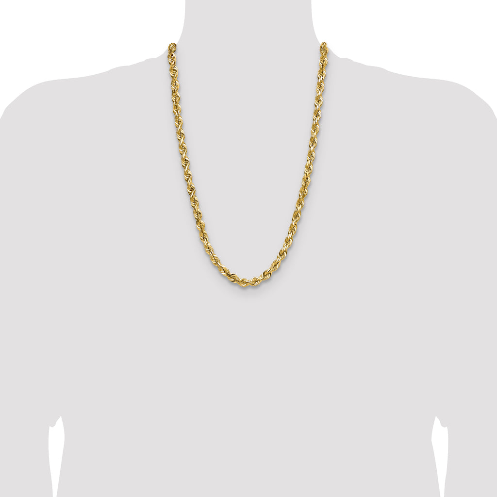 10K 7mm Diamond-Cut Rope Chain
