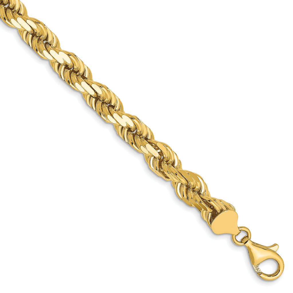 10K 7mm Diamond-Cut Rope Chain